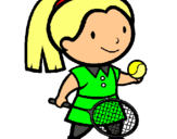 Dibuix Noia tennista pintat per tennis