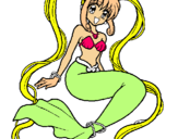 Dibuix Sirena amb perles pintat per andrea