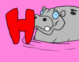 Dibuix Hipopòtam pintat per hannah