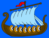 Dibuix Vaixell víking  pintat per pol arnal