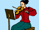 Dibuix Dama violinista pintat per peggi