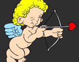 Dibuix Cupido apuntant amb la fletxa pintat per FLORENCIA. LOPEZ
