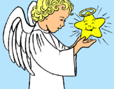 Dibuix Àngel i estrella pintat per nadia