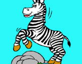 Dibuix Zebra saltant pedres pintat per  LAIA  ZEBRA