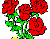Dibuix Ram de roses pintat per maria