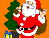 Dibuix Santa Claus i un arbre de nadal  pintat per paula