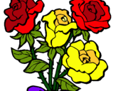 Dibuix Ram de roses pintat per maria pilar