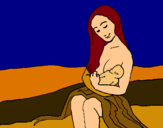 Dibuix Mare amb la seva nadó pintat per maria