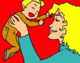 Dibuix Mare amb la seva nadó pintat per lorena padilla