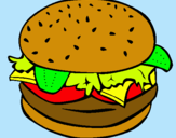 Dibuix Hamburguesa completa pintat per hamburguesa
