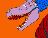 Dibuix Esquelet tiranosauri rex pintat per biel