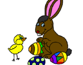 Dibuix Pollet, conillet i ous pintat per alex