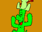 Dibuix Cactus amb barret  pintat per manel