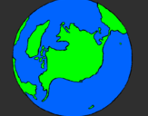 Dibuix Planeta Terra pintat per terra