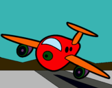 Dibuix Avió aterrant  pintat per euly