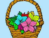Dibuix Cistell amb flors 2 pintat per pratlaia