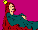 Dibuix Princesa relaxada pintat per xerinoles