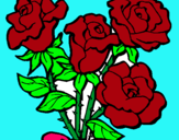 Dibuix Ram de roses pintat per Raquel cuenca