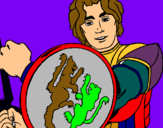 Dibuix Cavaller amb escut de lleó pintat per eloy