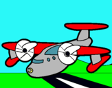 Dibuix Avió amb aspes  pintat per Genis