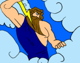 Dibuix Déu Zeus pintat per edu