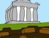 Dibuix Partenó pintat per temple