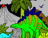 Dibuix Família de Tuojiangosauris pintat per marc fradera