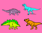 Dibuix Dinosauris de terra pintat per Adrià