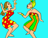 Dibuix Dones ballant pintat per wappa soy la mejor!!!