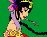Dibuix Princesa xinesa pintat per Roser