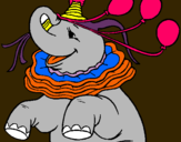 Dibuix Elefant amb 3 globus pintat per malc