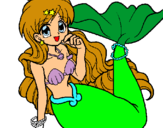 Dibuix Sirena pintat per gemma