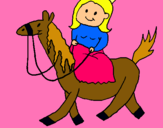 Dibuix Princesa a cavall pintat per MARINA