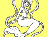 Dibuix Sirena amb perles pintat per xuxa