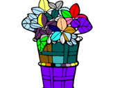 Dibuix Cistell amb flors 3 pintat per FRANCESCA