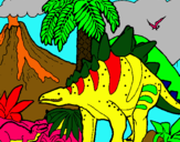 Dibuix Família de Tuojiangosauris pintat per MARTÍ FORCH