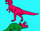 Dibuix Triceratops i tiranosaurios rex  pintat per marti forch ordoñez