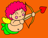 Dibuix Cupido pintat per lídia
