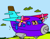 Dibuix Avió enrailarant pintat per julia