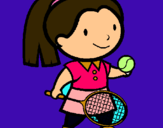 Dibuix Noia tennista pintat per Eva Baudés