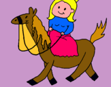Dibuix Princesa a cavall pintat per MARINA