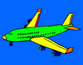 Dibuix Avió de passatgers  pintat per pol