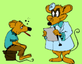 Dibuix Doctor i pacient ratolí pintat per judit