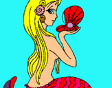 Dibuix Sirena i perla pintat per elia