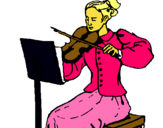Dibuix Dama violinista pintat per iris