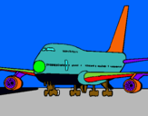 Dibuix Avió en pista  pintat per joan d