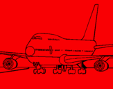 Dibuix Avió en pista  pintat per kurt