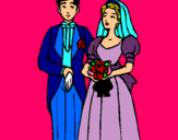Dibuix Marit i dona III pintat per aran