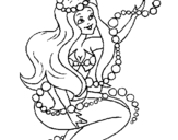 Dibuix Sirena entre bombolles pintat per Aneta