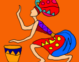 Dibuix Dona amb tambor pintat per  KEVIN  4B